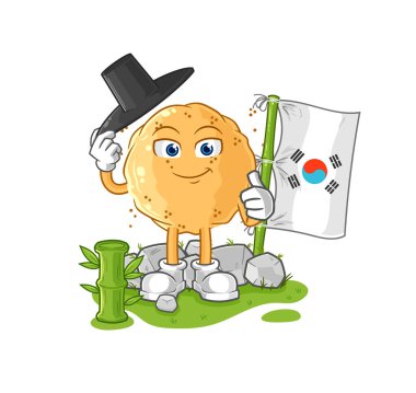 the sand ball korean character. cartoon mascot vecto