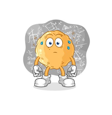 the sand ball thinking hard vector. cartoon characte