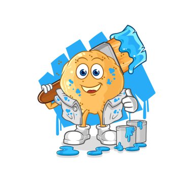 the sand ball painter illustration. character vecto