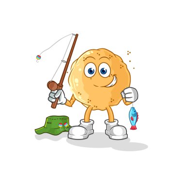 the sand ball fisherman illustration. character vecto