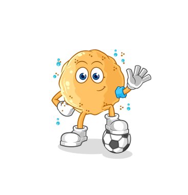 the sand ball playing soccer illustration. character vecto