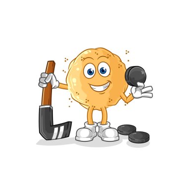 the sand ball playing hockey vector. cartoon characte