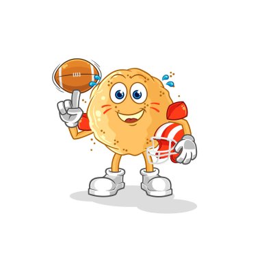 the sand ball playing rugby character. cartoon mascot vecto