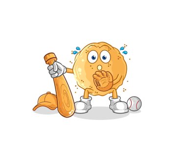 the sand ball baseball Catcher cartoon. cartoon mascot vecto