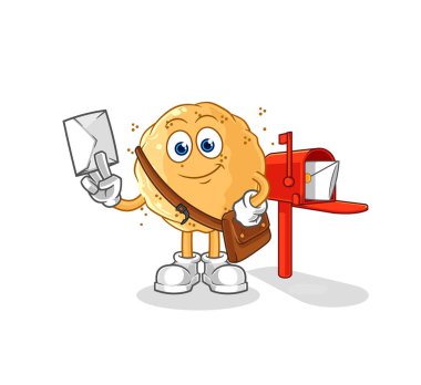 the sand ball postman vector. cartoon characte
