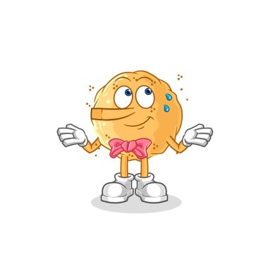 the sand ball lie like Pinocchio character. cartoon mascot vecto