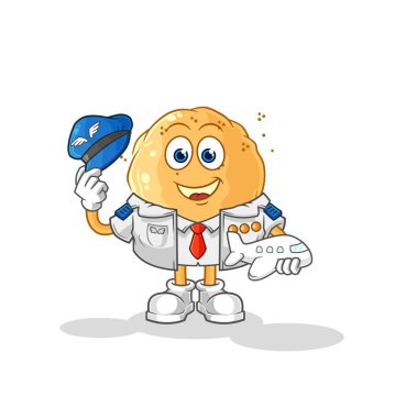 the sand ball pilot mascot. cartoon vecto