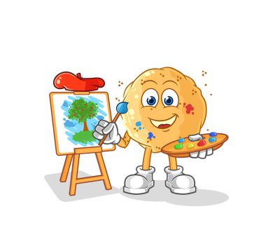 the sand ball artist mascot. cartoon vecto