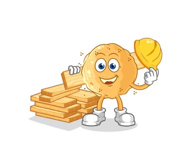 the sand ball builder vector. cartoon characte