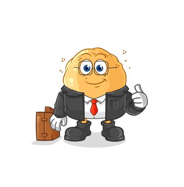 the sand ball office worker mascot. cartoon vecto