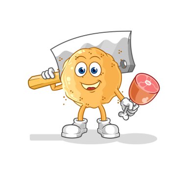 the sand ball Butcher illustration. character vecto