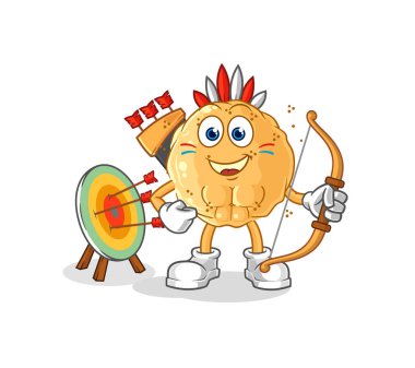 the sand ball native american tribe. cartoon mascot vecto