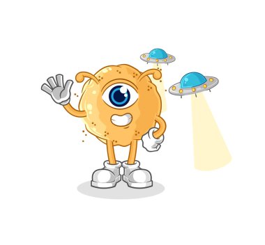 the sand ball alien cartoon mascot vecto
