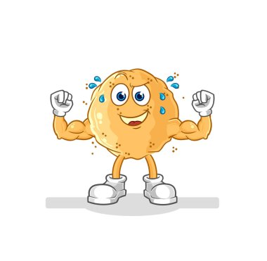 the sand ball muscular cartoon. cartoon mascot vecto