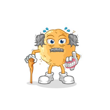 the sand ball white haired old man. character vecto