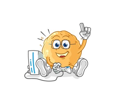 the sand ball playing video games. cartoon characte