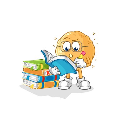 the sand ball studying mascot. cartoon vecto