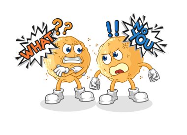 the sand ball arguing each other cartoon vecto