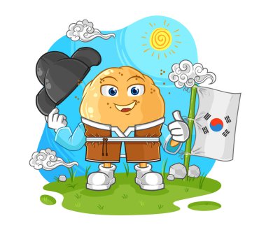 the sand ball korean culture vector. cartoon characte