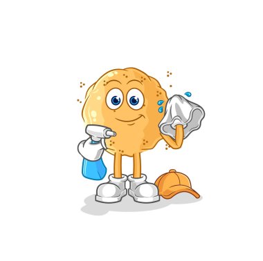 the sand ball cleaner vector. cartoon characte
