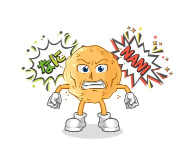 the sand ball anime angry vector. cartoon characte