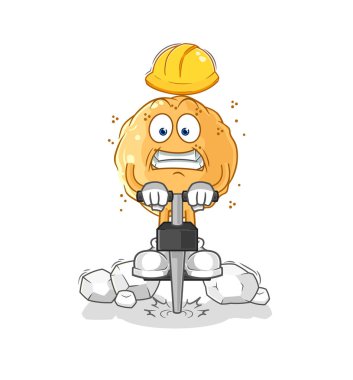 the sand ball drill the ground cartoon character vecto