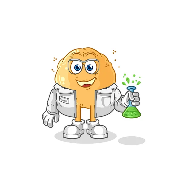 Sand Ball Scientist Character Cartoon Mascot Vecto — Stock Vector