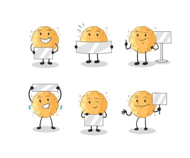 the sand ball holding board group character. mascot vecto