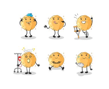 the sand ball sick group character. cartoon mascot vecto