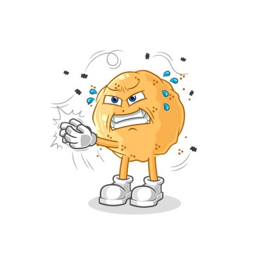 the sand ball swat fly character. cartoon mascot vecto