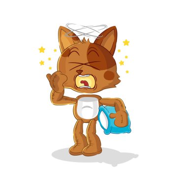 the dog yawn character. cartoon mascot vecto