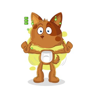 the dog full battery character. cartoon mascot vecto