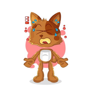 the dog low battery mascot. cartoon vecto