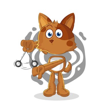 the dog hypnotizing cartoon. cartoon mascot vecto