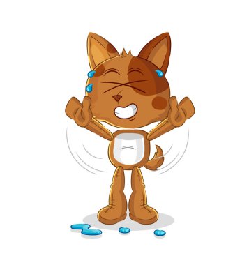 the dog stretching character. cartoon mascot vecto