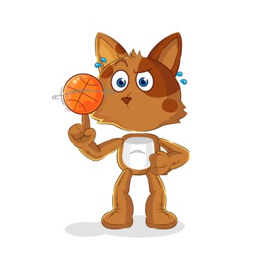 the dog playing basket ball mascot. cartoon vecto