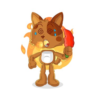 the dog eat hot chilie mascot. cartoon vecto