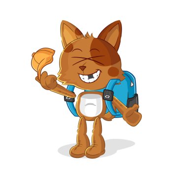 the dog goes to school vector. cartoon characte