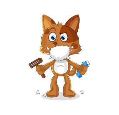 the dog shave facial hair vector. cartoon characte