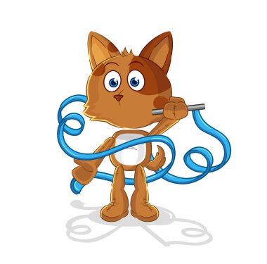 the dog Rhythmic Gymnastics mascot. cartoon vecto