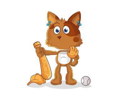 the dog baseball Catcher cartoon. cartoon mascot vecto