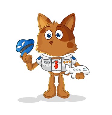 the dog pilot mascot. cartoon vecto
