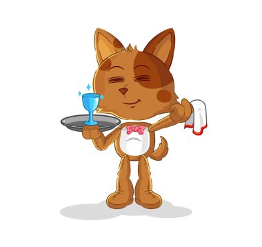 the dog waiter cartoon. cartoon mascot vecto