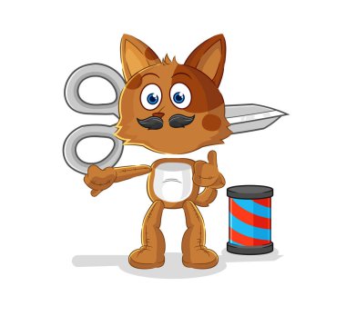 the dog barber cartoon. cartoon mascot vecto