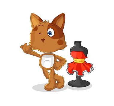 the dog fashion designer vector. cartoon characte
