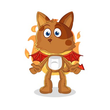 the dog demon with wings character. cartoon mascot vecto