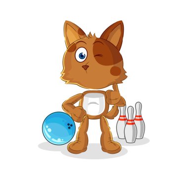 the dog play bowling illustration. character vecto