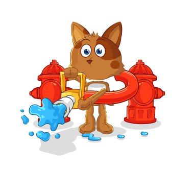 the dog firefighter vector. cartoon characte