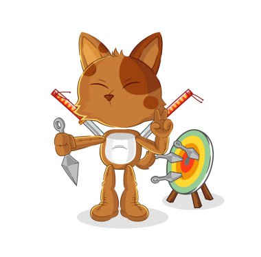 the dog ninja cartoon. character vecto