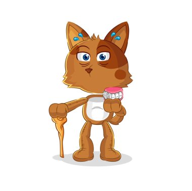 the dog white haired old man. character vecto